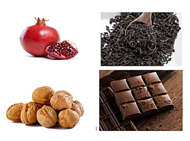 Рисунок 1. Примеры продуктов, в которых содержатся танины (источник: cafeescadrille.com)