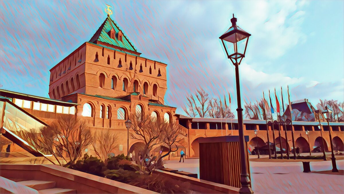 На территории Нижегородского Кремля. Коллаж автора.