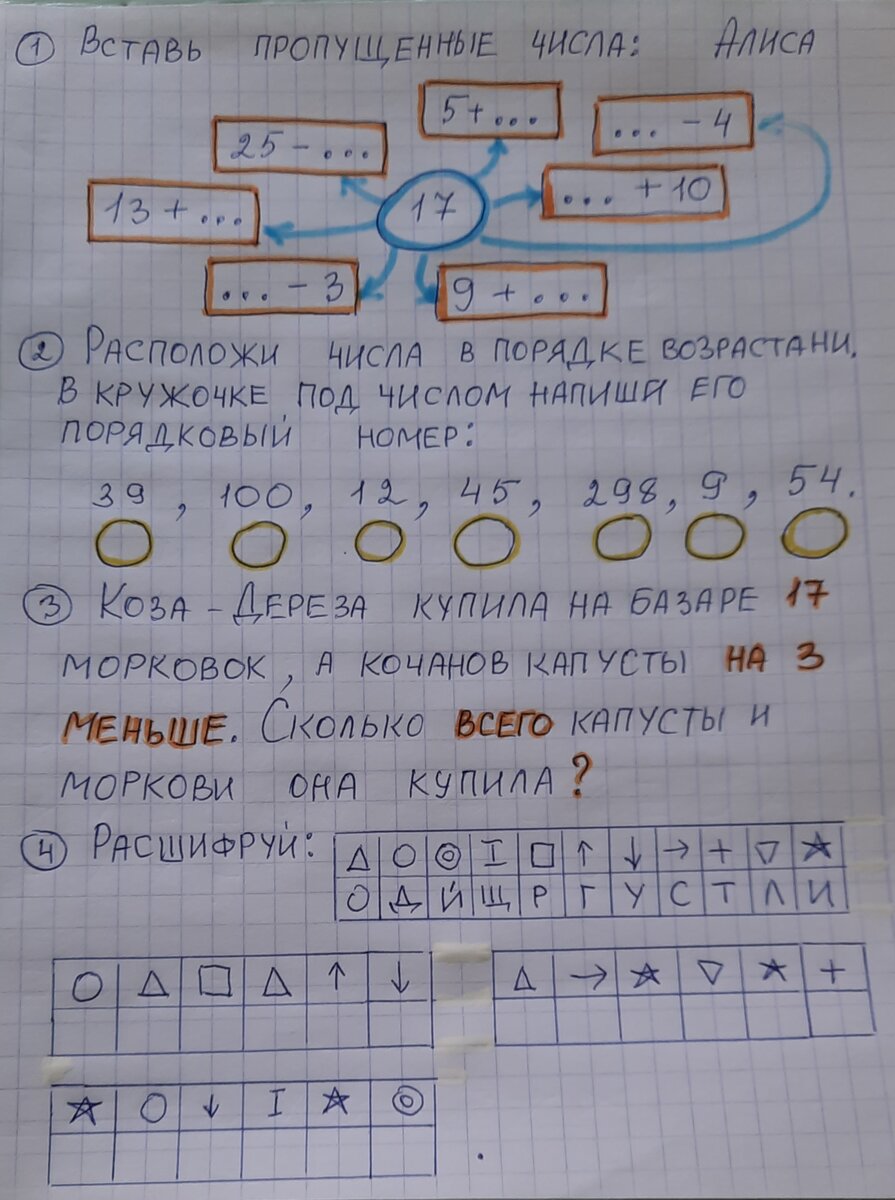 Всем доброго дня. Решаем с Мишей (9 лет) и Алисой (6 лет). 