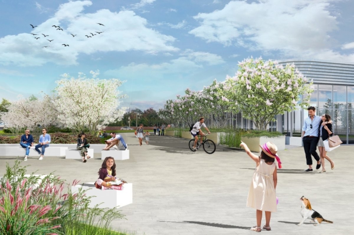    В Казани продолжается реконструкция входной группы в парке имени Горького