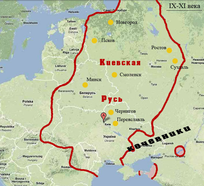 Как выглядит русь на карте