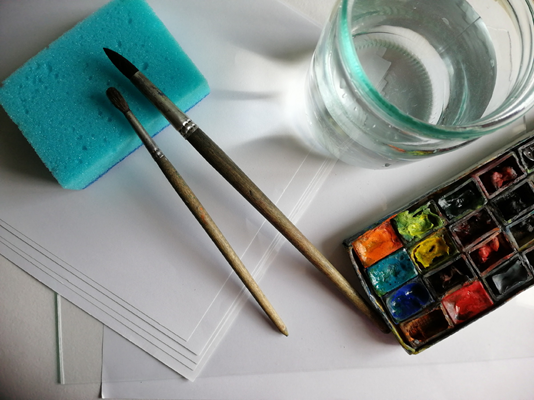 Я взяла стекло от фоторамки 21x30, листы "Снегурочка", акварель