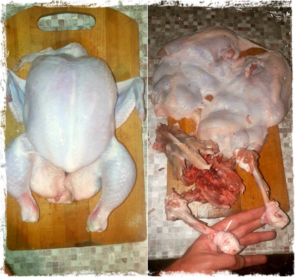 Пример отделения мяса от кости, который показан в моем видео на канале.