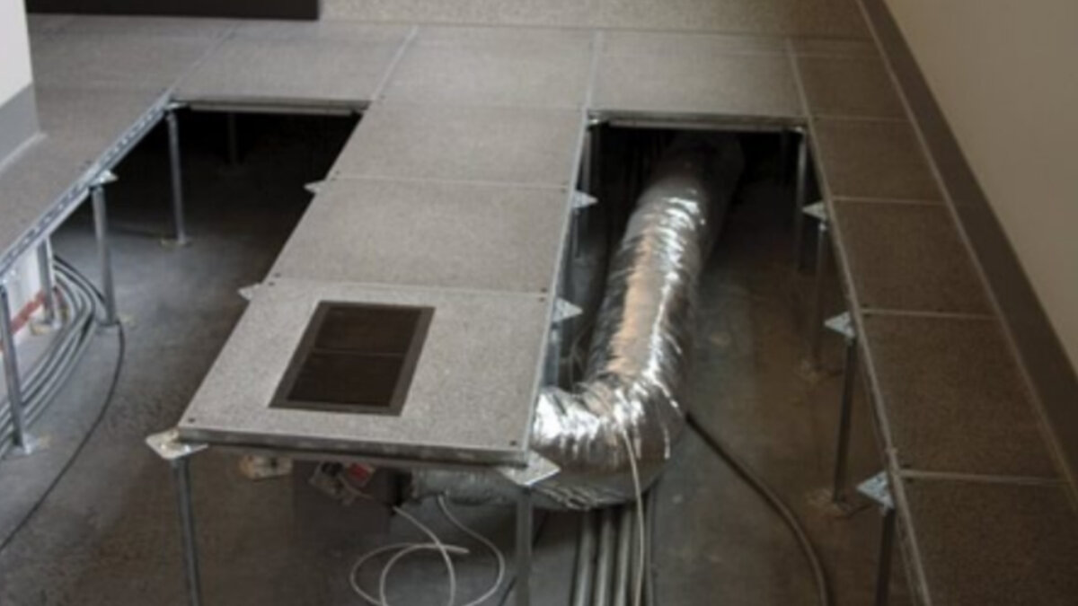 Процесс установки системы вытесняющей вентиляции