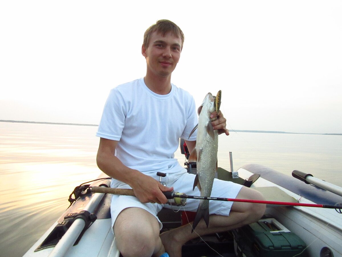 Жерех, в 30 градусную жару, на закате