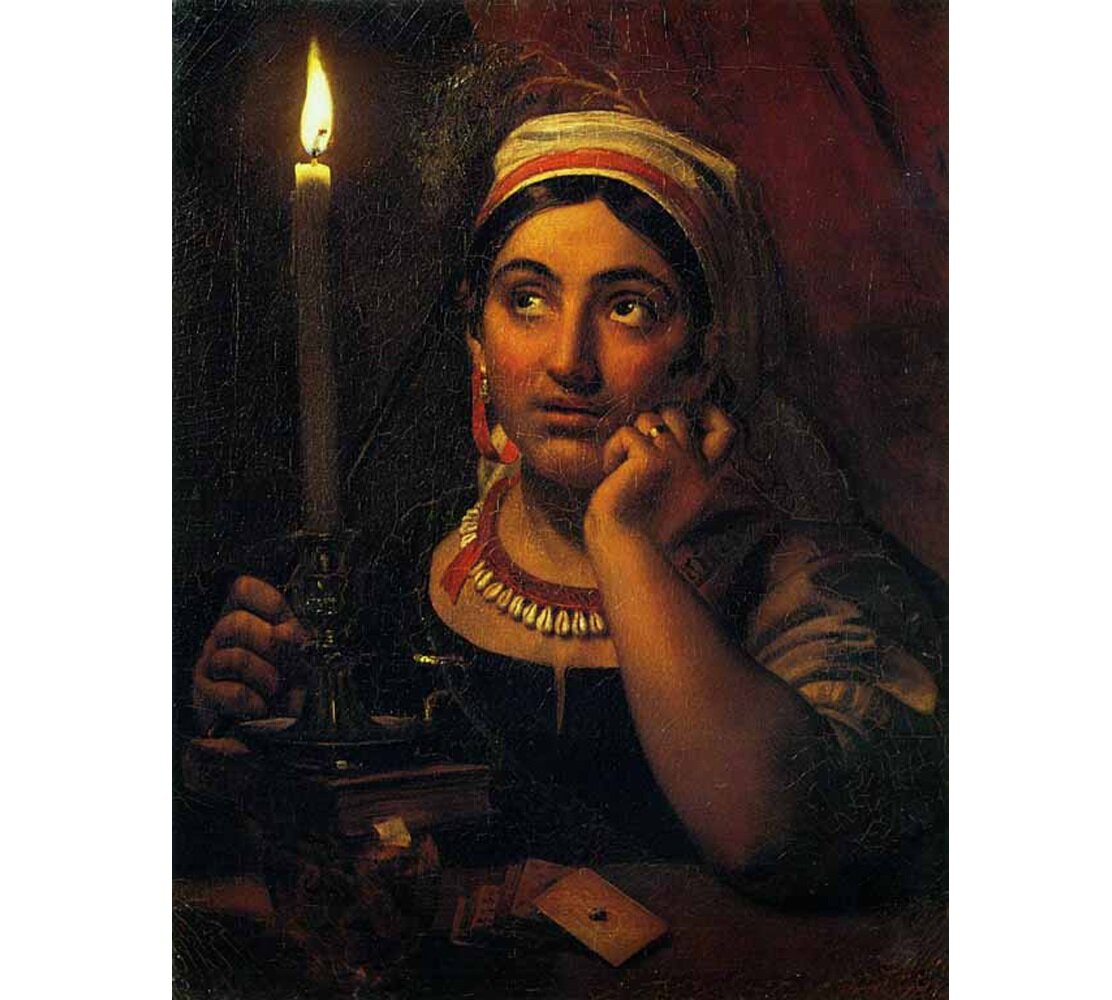 Орест Кипренский. Ворожея со свечой, 1828, холст, масло