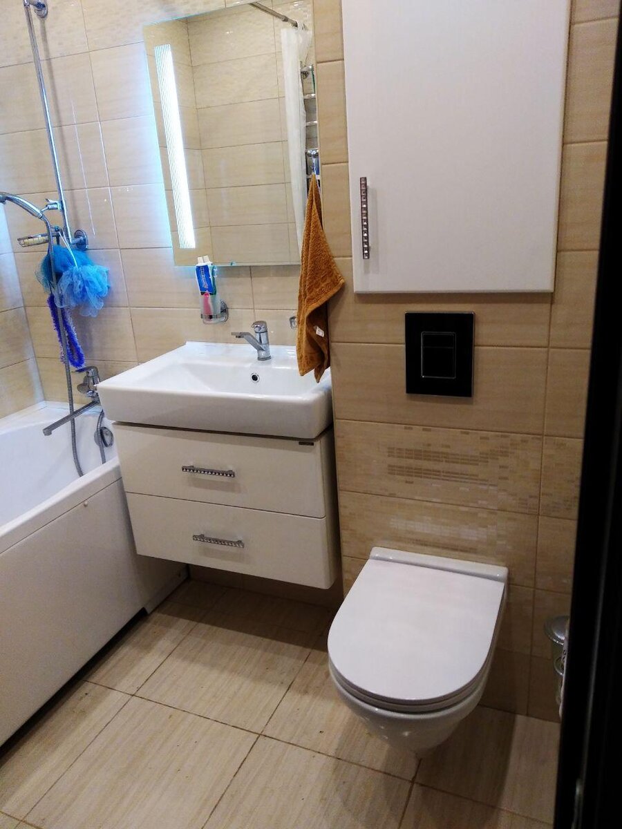 Ремонт санузла - ванной и туалета в Брежневке