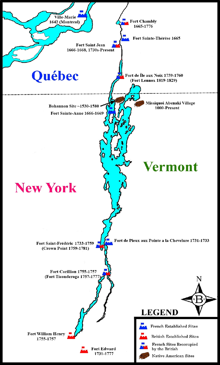 Французские и британские форты в регионе оз. Шамплейн