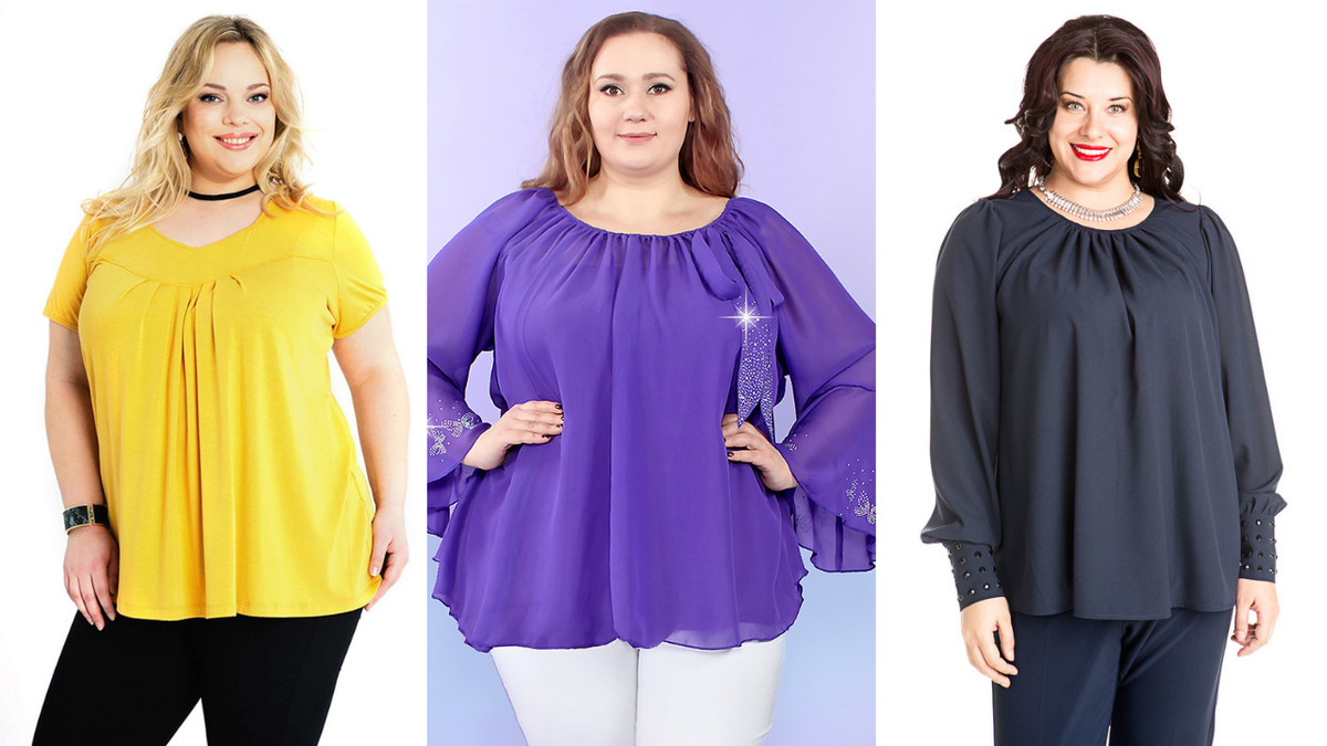 Блузы для фигуры типа "яблоко" 