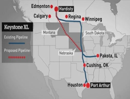 Пунктиром обозначен многострадальный нефтепровод. основной посыл к закрытию - экология. фото https://www.cbc.ca/news/canada
