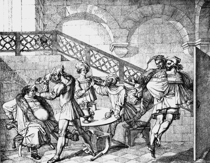 Студенческая пирушка, иллюстрация к «Фаусту». Источник: wikipedia.org