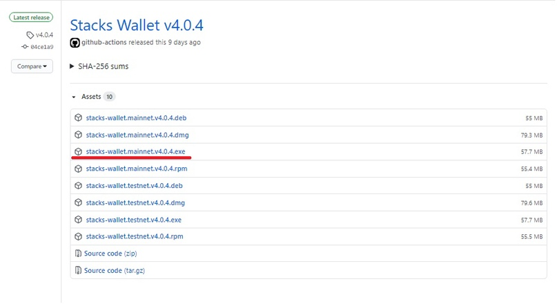 Скачиваем версию mainnet
