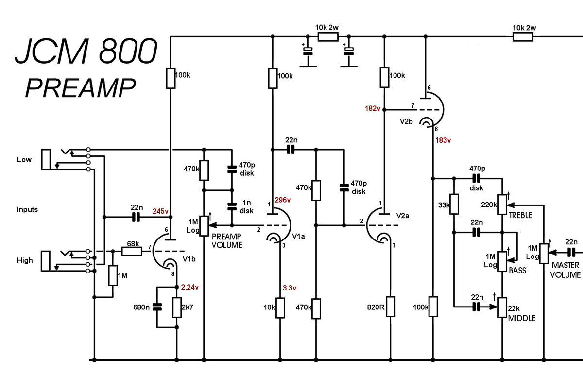 Маршал jcm 800 схема