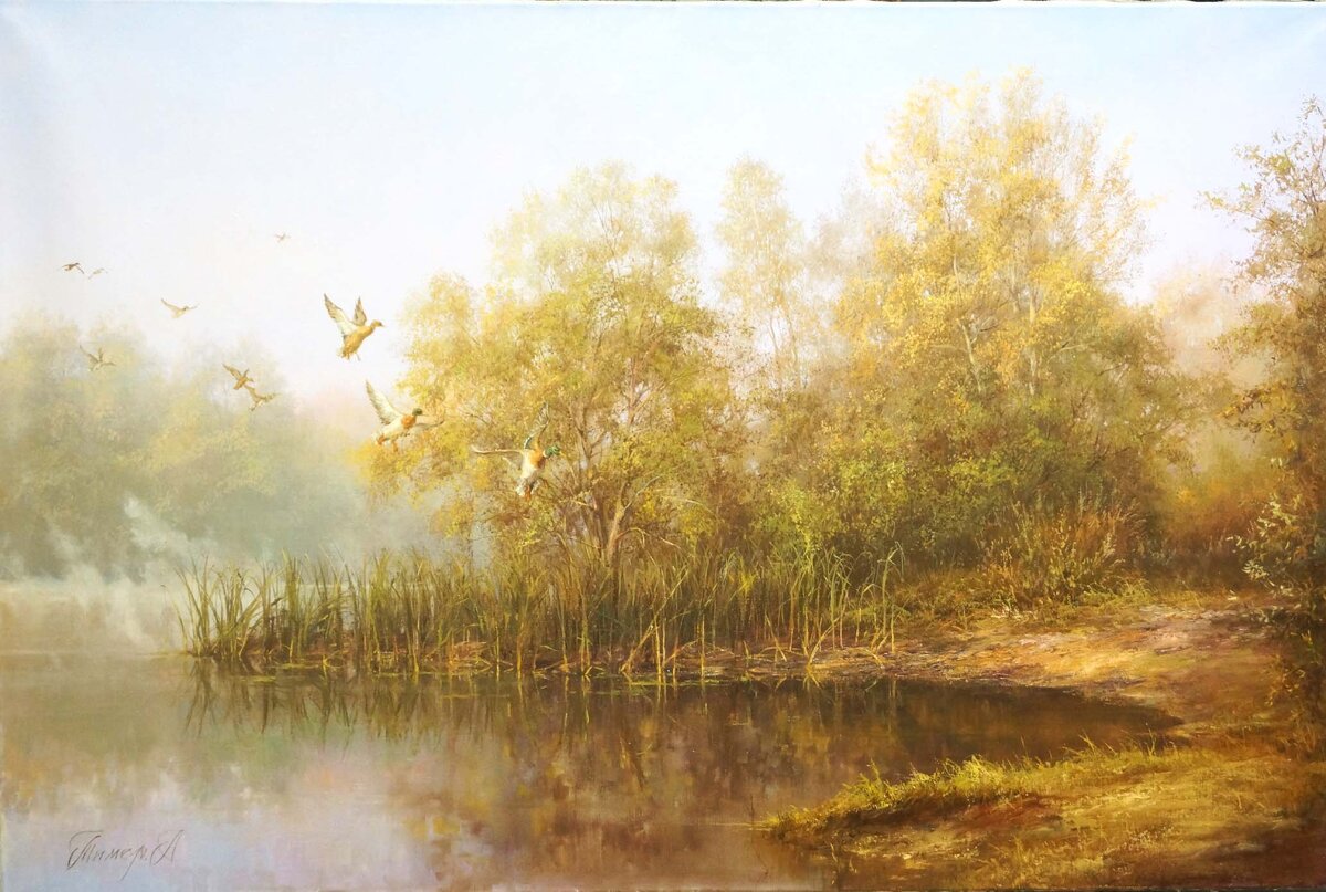  Альберт Тимиршин Октябрьское утро 70х120 хм 2014 г  