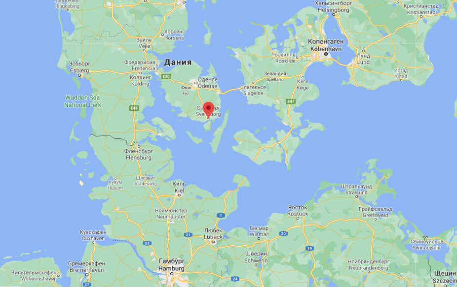город Свендсборг на карте