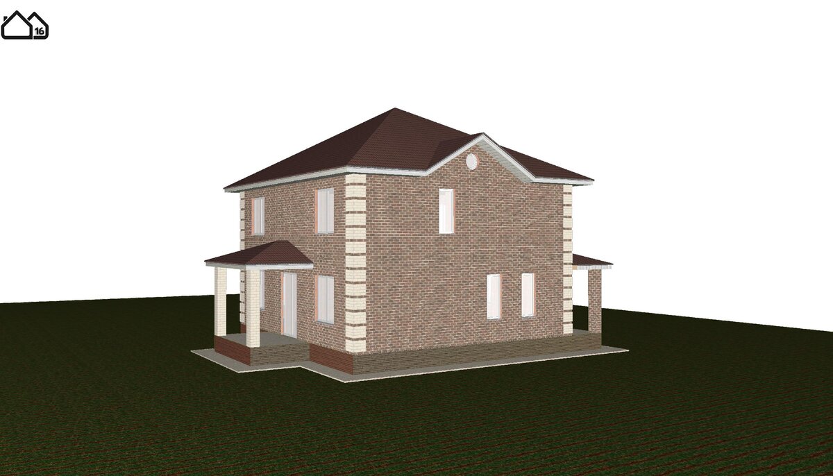 Проект двухэтажного кирпичного дома площадью 180кв.м. | Проектная  мастерская №16 | Дзен