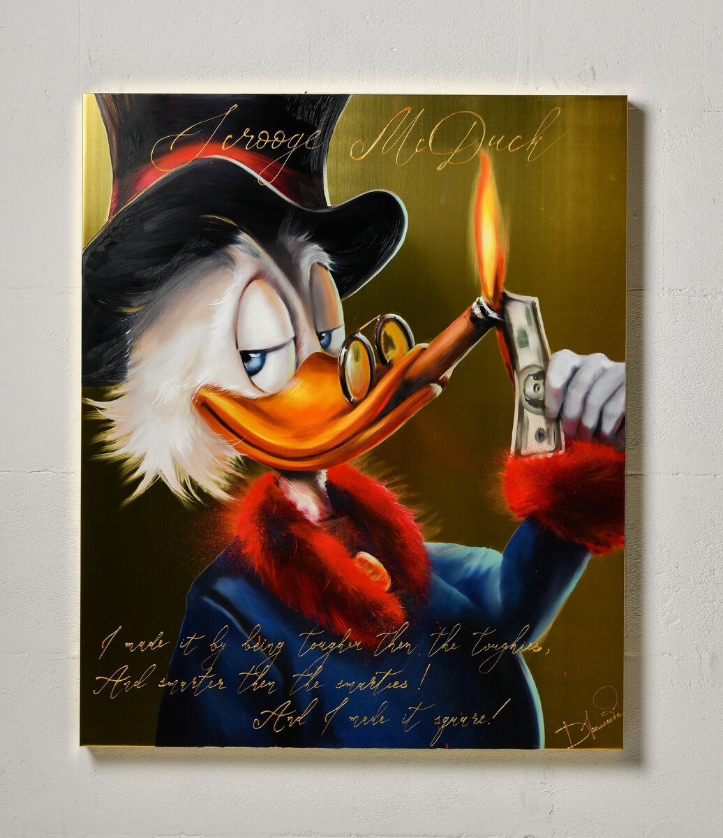 Картина Scrooge McDuck 75х90 масло, латунь; 2021г.  Художник Дарья Колосова
