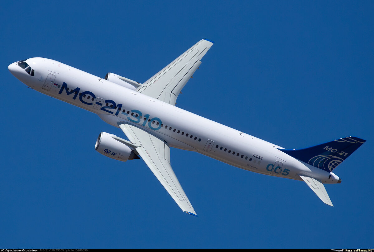 МС-21-310. Автор фото: Вячеслав Грушников. https://russianplanes.net/