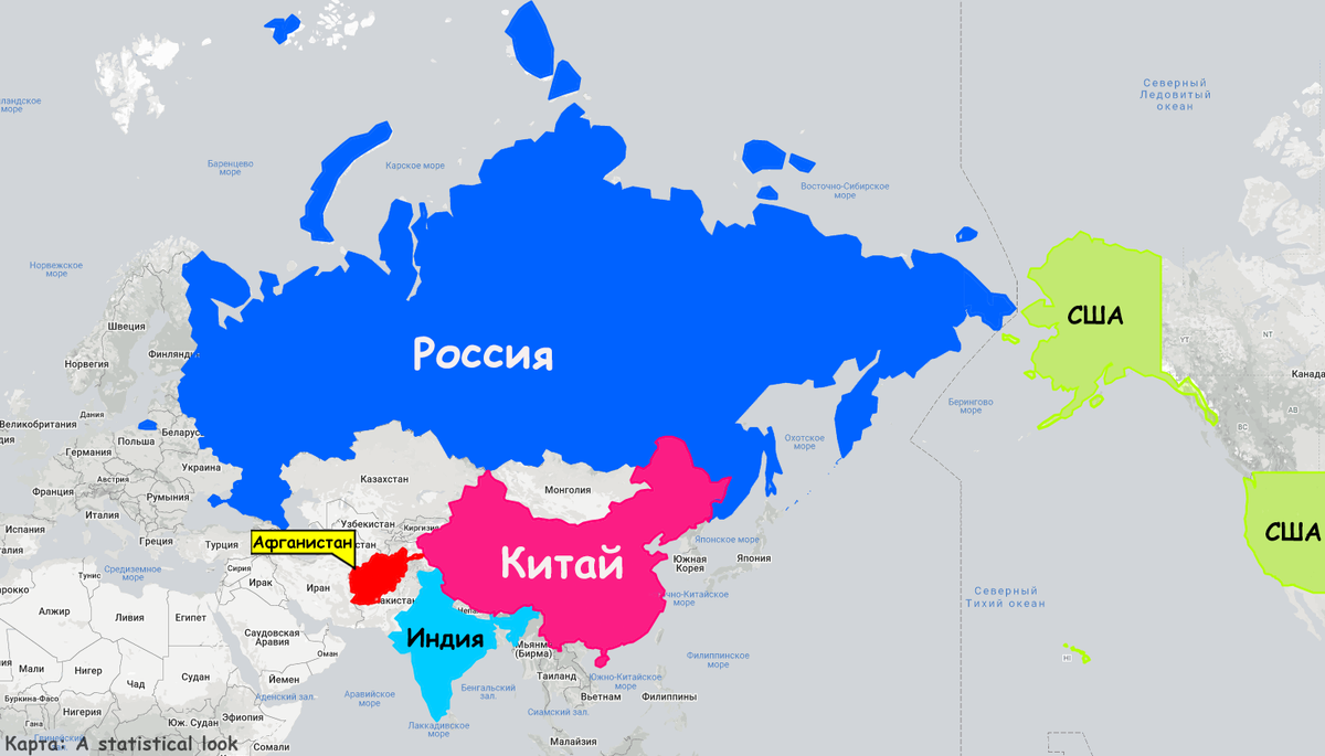 Карта россии и китая вместе