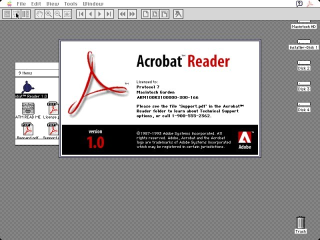 Acrobat Reader версии 1.0