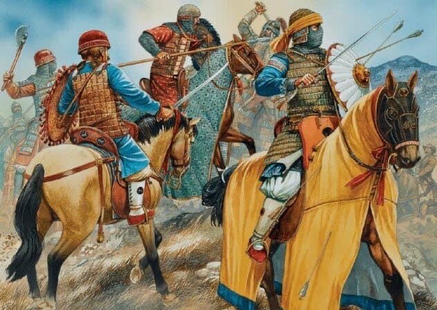 В Эль-Мансуре рыцари 7 похода наткнулись на 2 полка гвардии мамелюков 