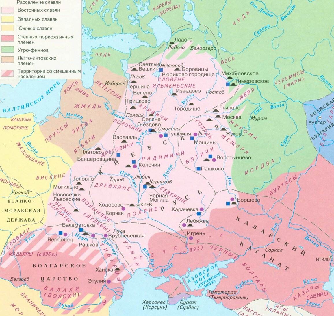 Карта россии в 9 веке
