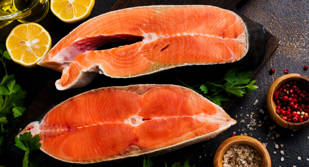 Кета стейки.