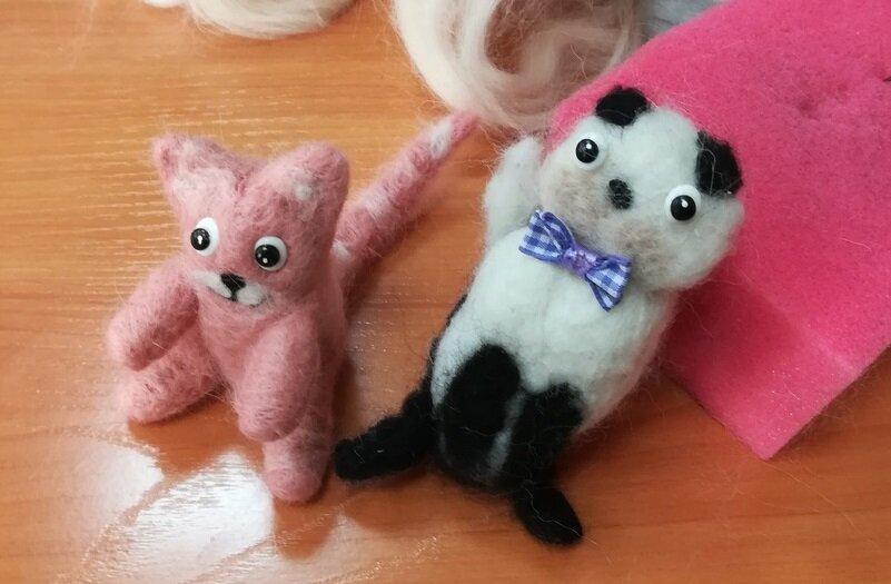 Валяние сухое, выполнено новичками 6+