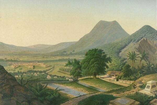 Форт Виллем на Яве: здесь высаживались многие швейцарские наемники перед тем, как начать службу. Литография 1849 г., Тропический музей, Нидерланды.