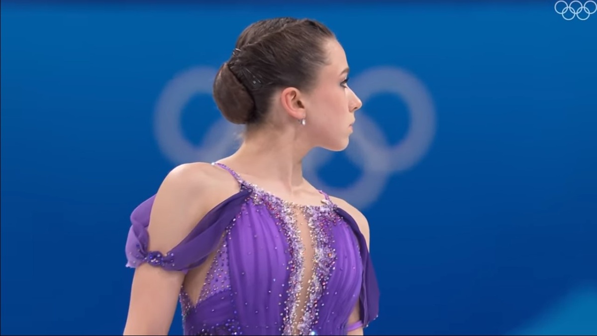 Это Камила перед короткой программой
