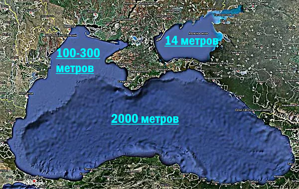 Глубины Черного и Азовского морей