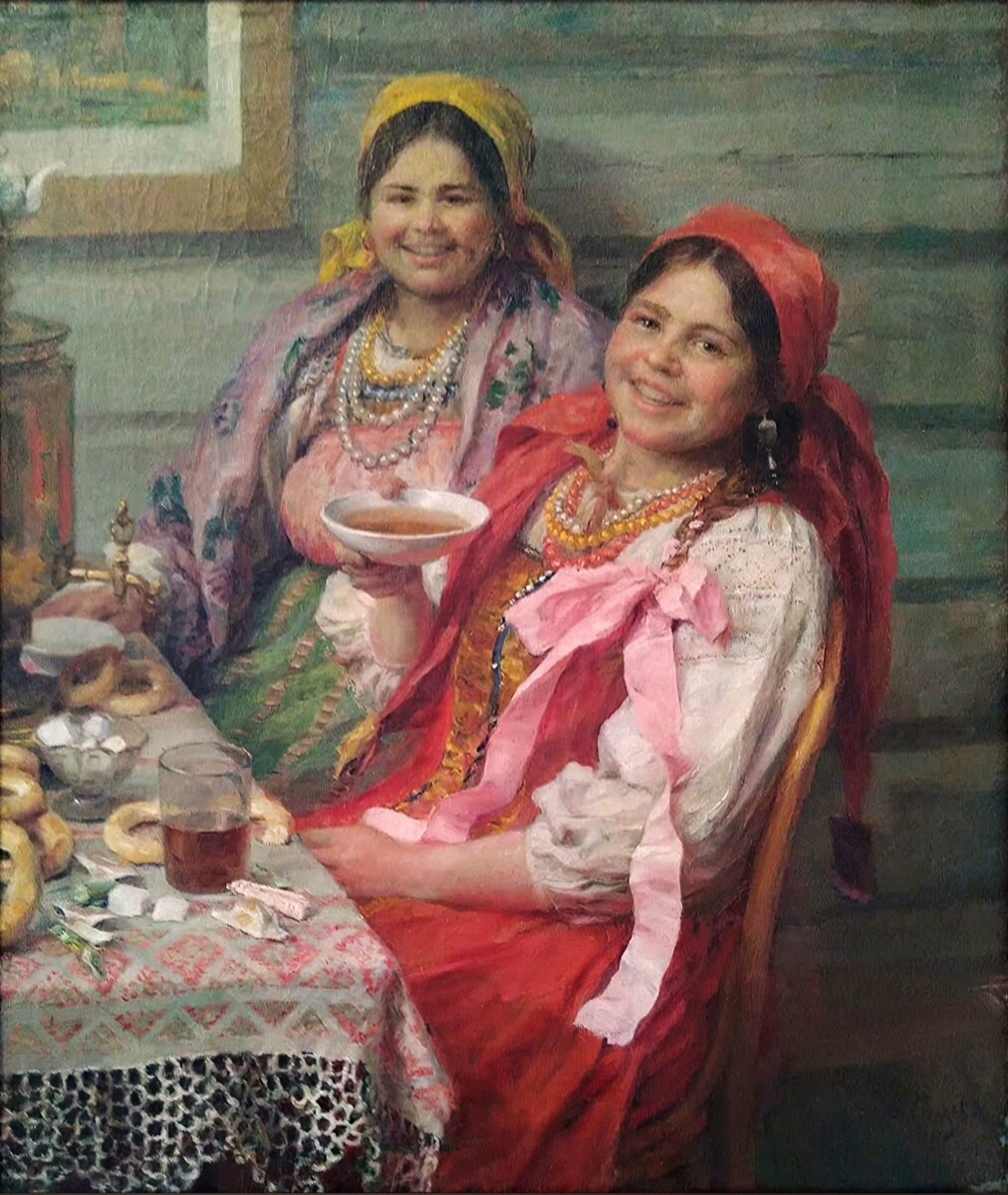 "Гости", 1926 Холст, масло 73 х 63 см
Ульяновский областной художественный музей

Сычков Федот Васильевич
