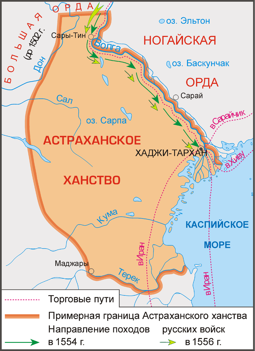 границы Астраханского ханства (карта Корякова Юрия)