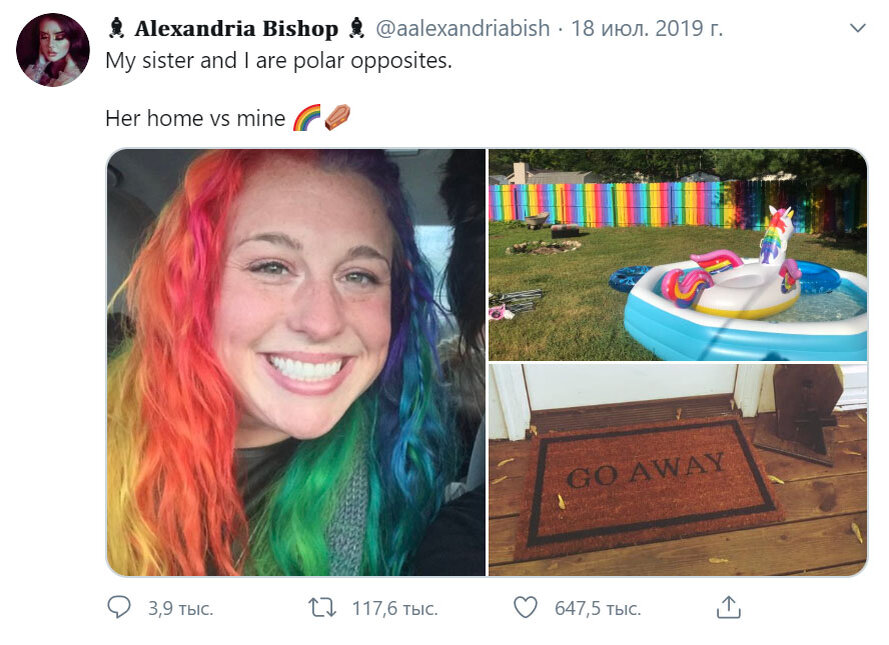 Моя сестра и я – полные противоположности. Ее дом и мой.