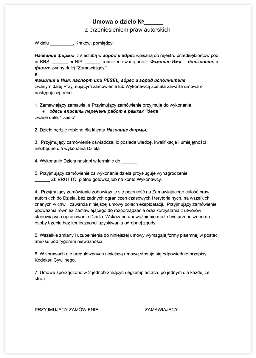 Все о договоре подряда в Польше / Umowa o dzieło | Бизнес в Польше -  Uniconsulting | Дзен