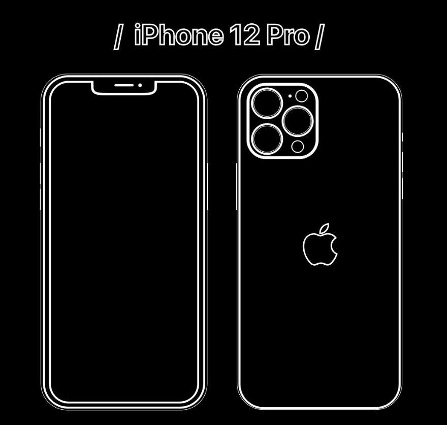 Эскиз iPhone 12 и iPhone 12 Pro
