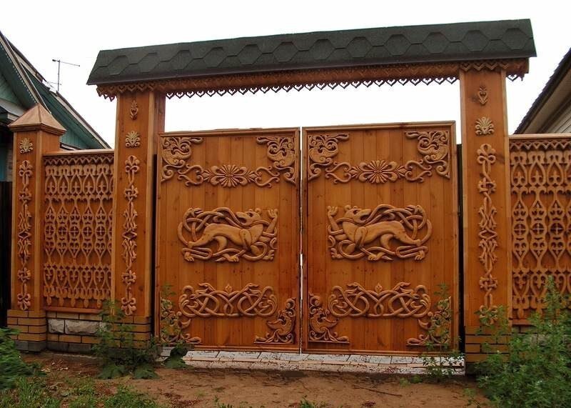 Как сделать деревянные ворота своими руками для частного дома