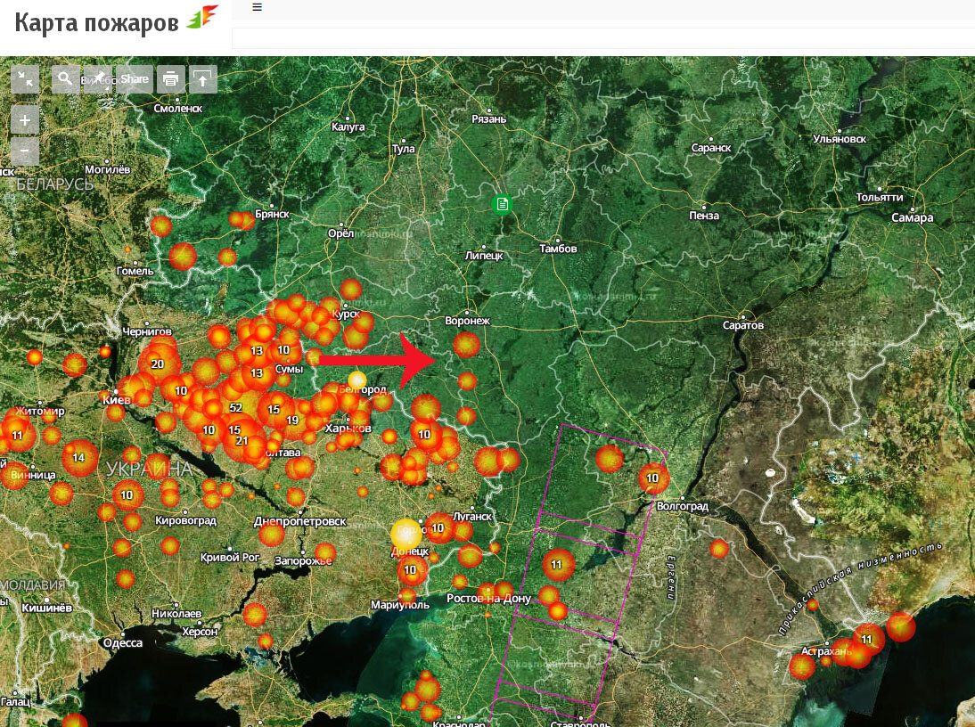 Карта пожаров нижегородской области