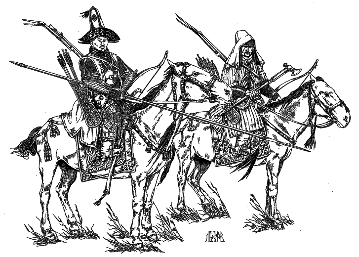 Казахский султан и батыр Младшего жуза в XVIII веке (реконструкция Л. Боброва).