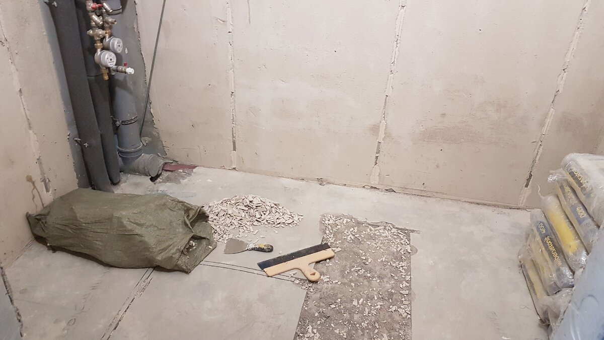 Штробление.Сбор мусора.