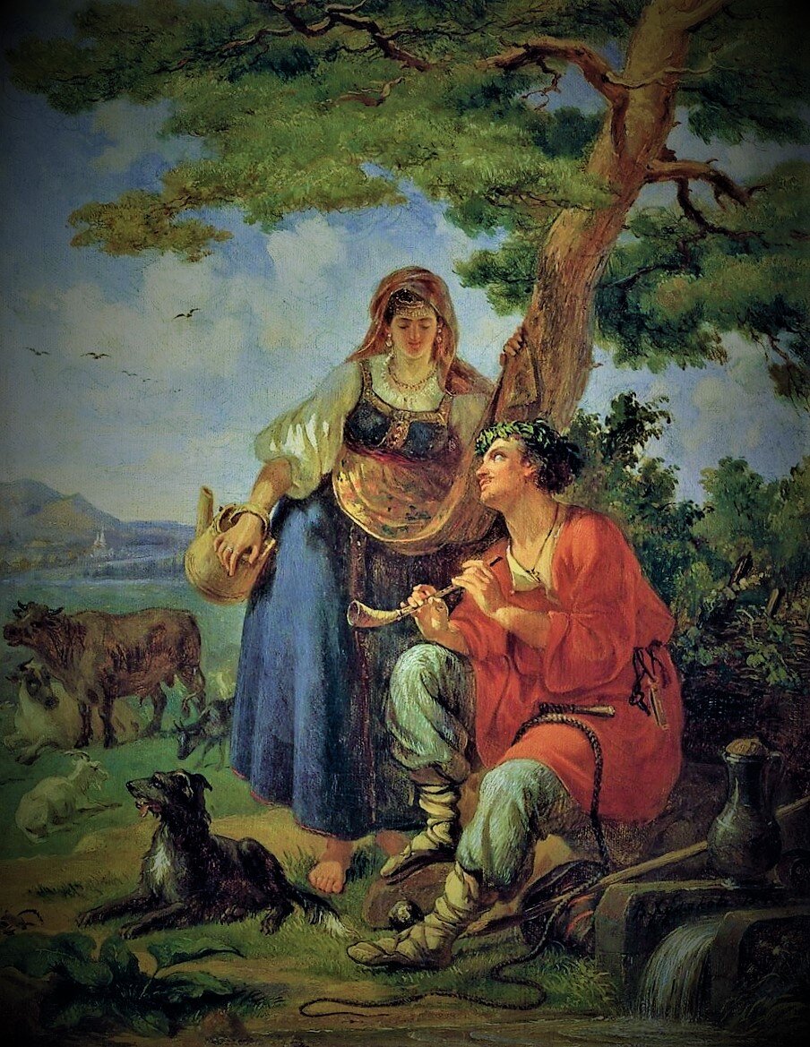 Пастух и крестьянка, 1849 г. Василий Худяков.