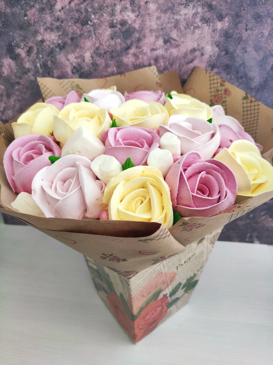 Букет зефирных роз