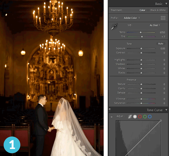 Процесс редактирования в Lightroom фото со смешанным освещением. Изображение: spp-photo.ru