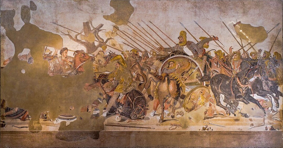 "Битва при Иссе", якобы 100 год до нашей эры. Национальный археологический музей Неаполя.