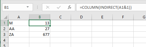 Excel: от букв к номеру