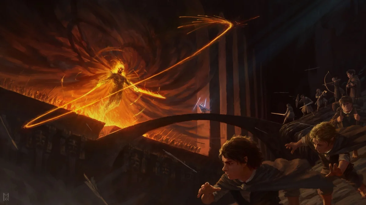 Балрог против Гэндальфа (арт Manuel Castañón, www.artstation.com).