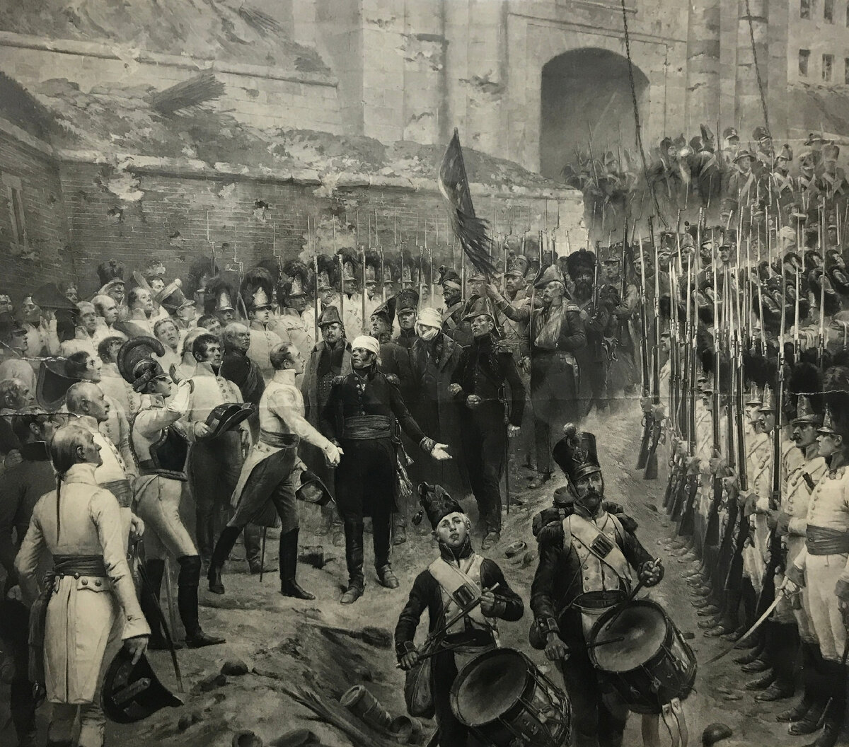 Этот момент на картине  французского художника-баталиста Э. Детая