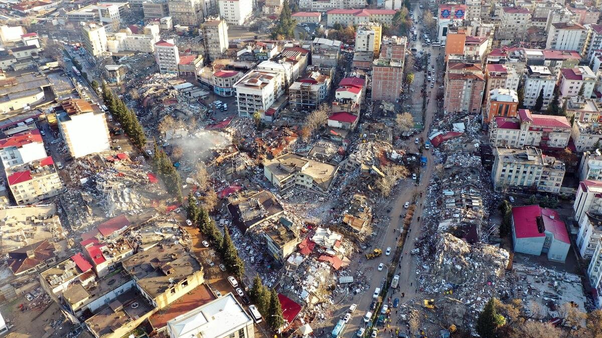    Последствия землетрясения в Кахраманмараше:Evrim Aydin/Anadolu Agency via Getty Images