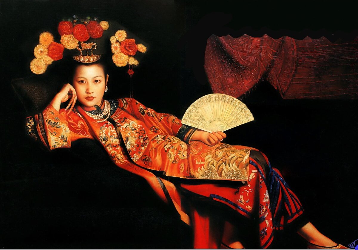 Di Li Feng. "Девушка в маньчжурском платье".