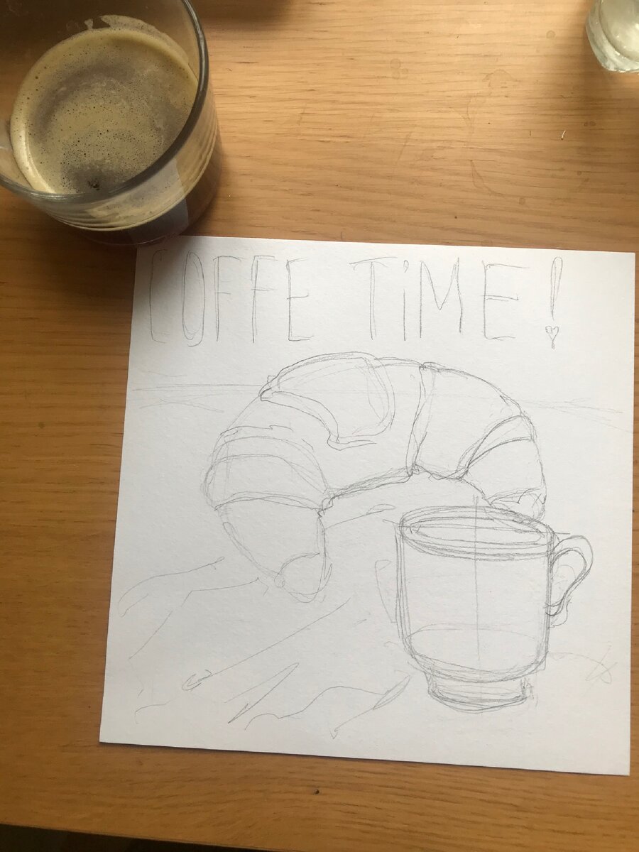 На рисунок я добавила надпись “COFFE TIME” 